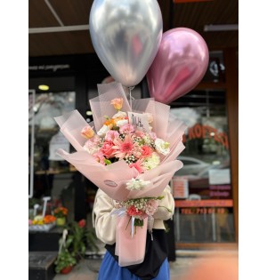 Balonlu sofft bouquet